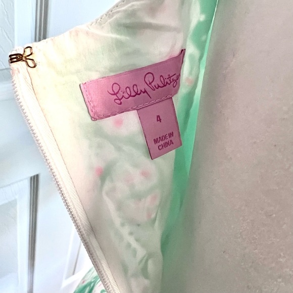Lilly Pulitzer Short Janice Dress in Beach Bash Print, Green White & Pink Size 4 - Picture 14 of 15